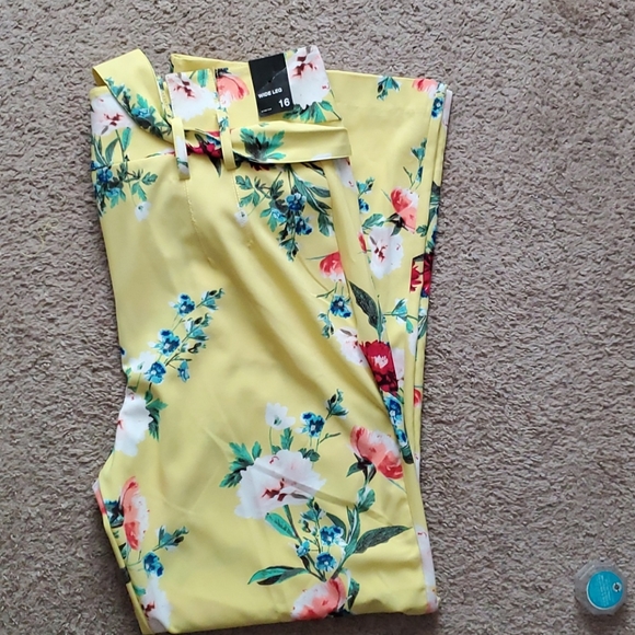 Yellow Floral Palazzo Pants - Picture 4 of 6